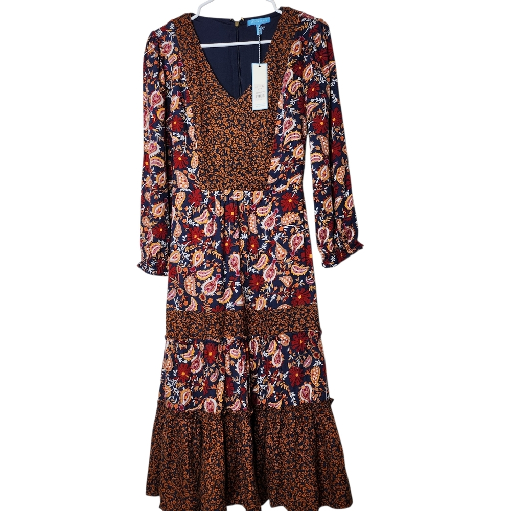 NWT Draper James Midi Fit & Flare Fall Paisley Size 4